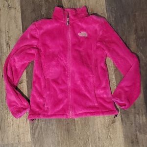 Fuzzy pink Zip up North Face